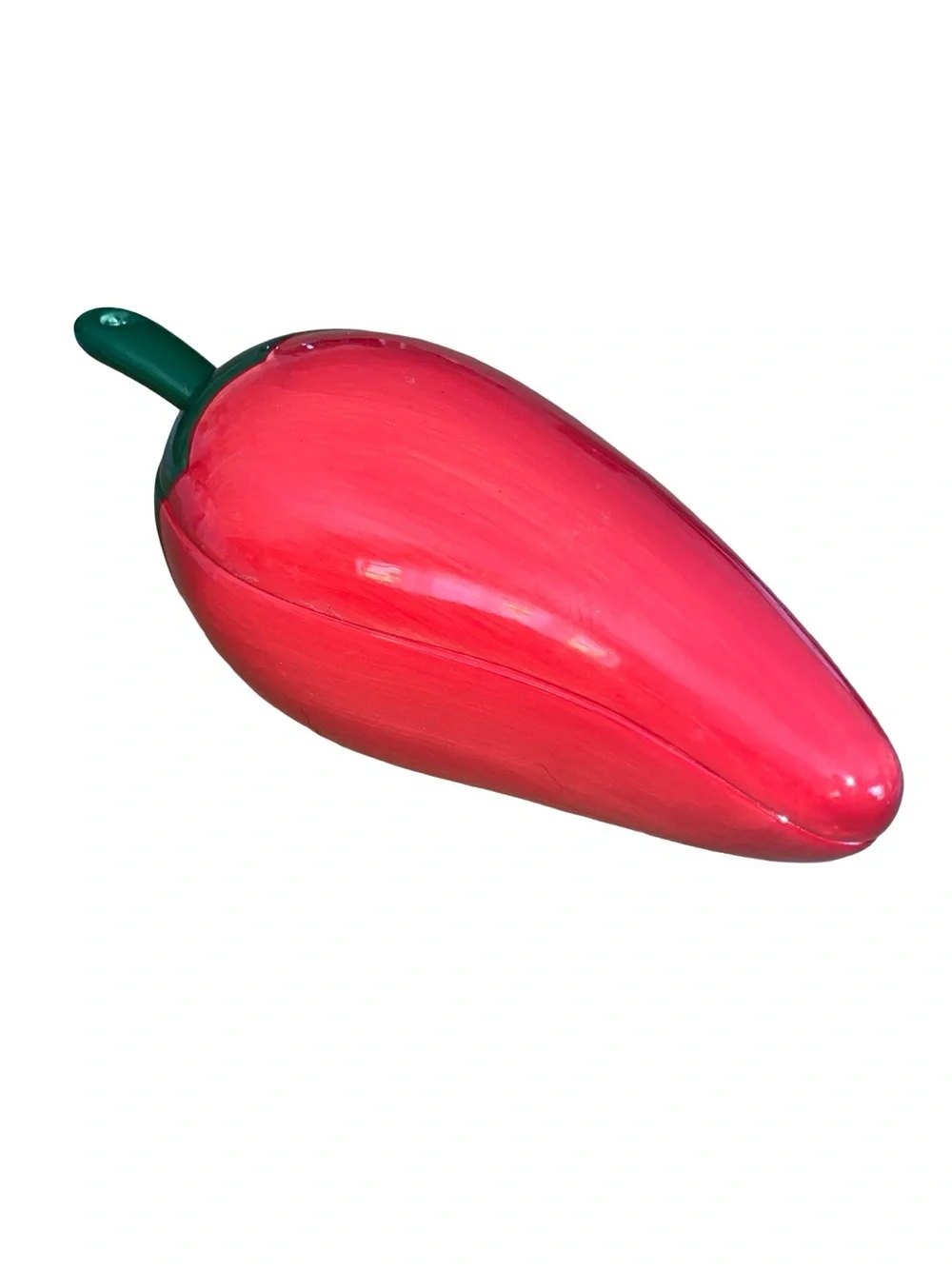Red Chili Pepper Ceramic Salsa Bowl with Lid & Matching Spoon